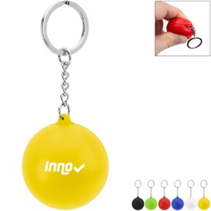 Round PU Stress Reliever Key Chain - HT7016