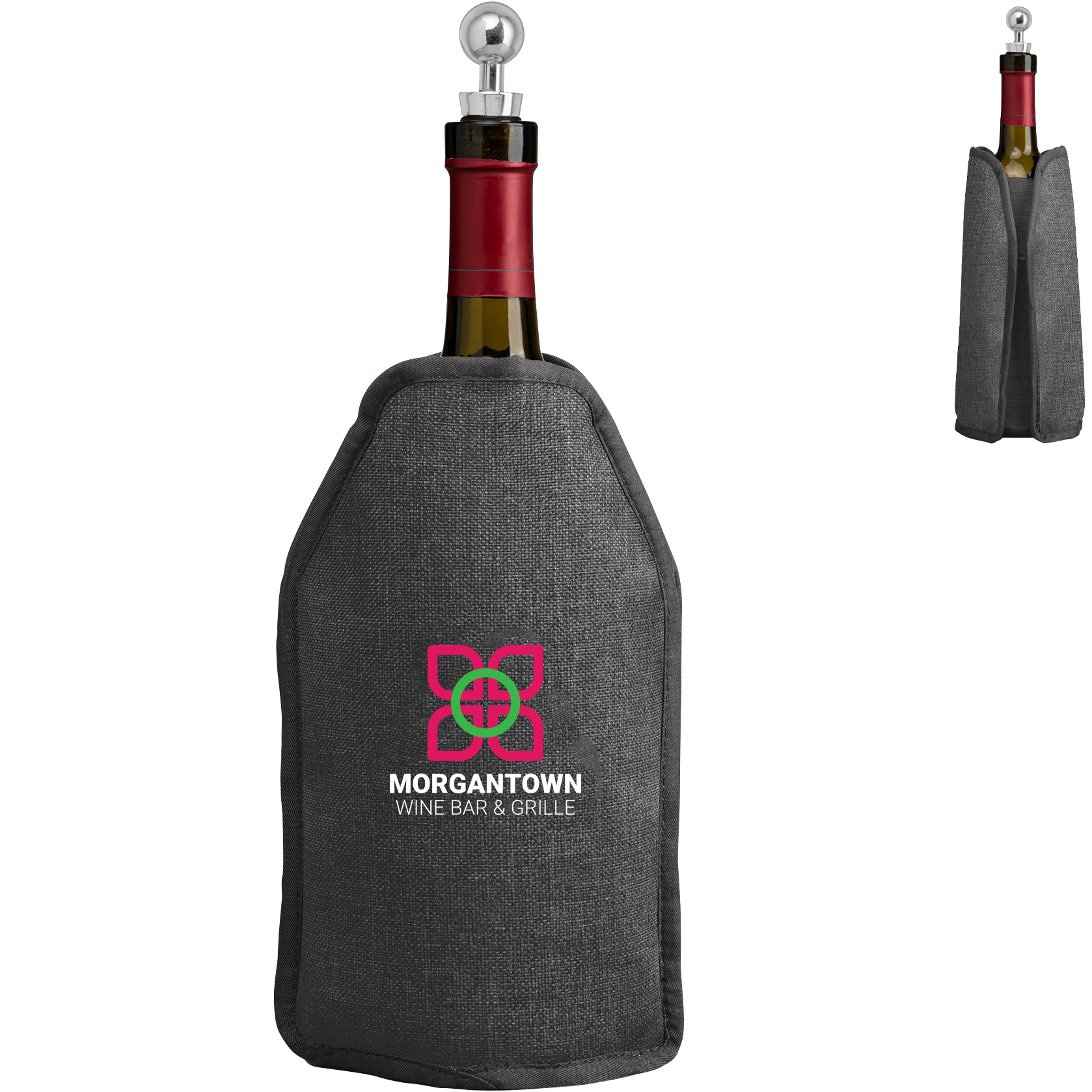 Product Photo 1 Nest Recycled Polyester Heathered Wine Bottle Cooler