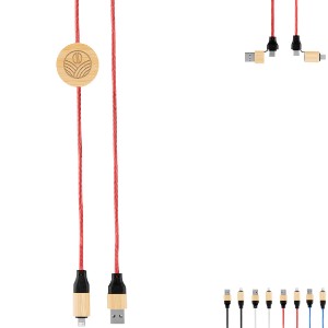 Bamboo & rPET 60W Fast Charging Cable, 3' - HT7024
