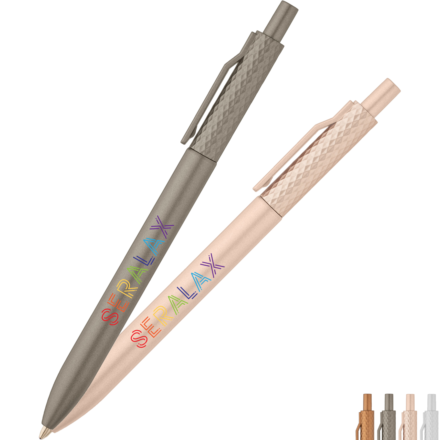 Product Photo 1 Vale Recycled Plastic Diamond Textured Metallic Retractable Pen