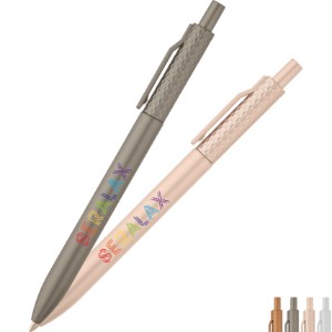 Vale Recycled Plastic Diamond Textured Metallic Retractable Pen - GS3898