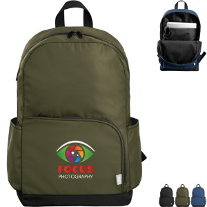 Kora rPET Dual Pocket Gold-Zip 15" Laptop Backpack - GS3899
