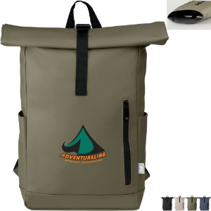 Malmö rPET Waterproof Zipper 15" Laptop Rolltop Backpack - GS3903