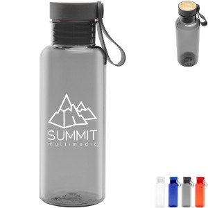 Cade rPET Bottle w/ Bamboo Accent Lid & Silicone Easy Carry Handle, 20oz. - HT7017