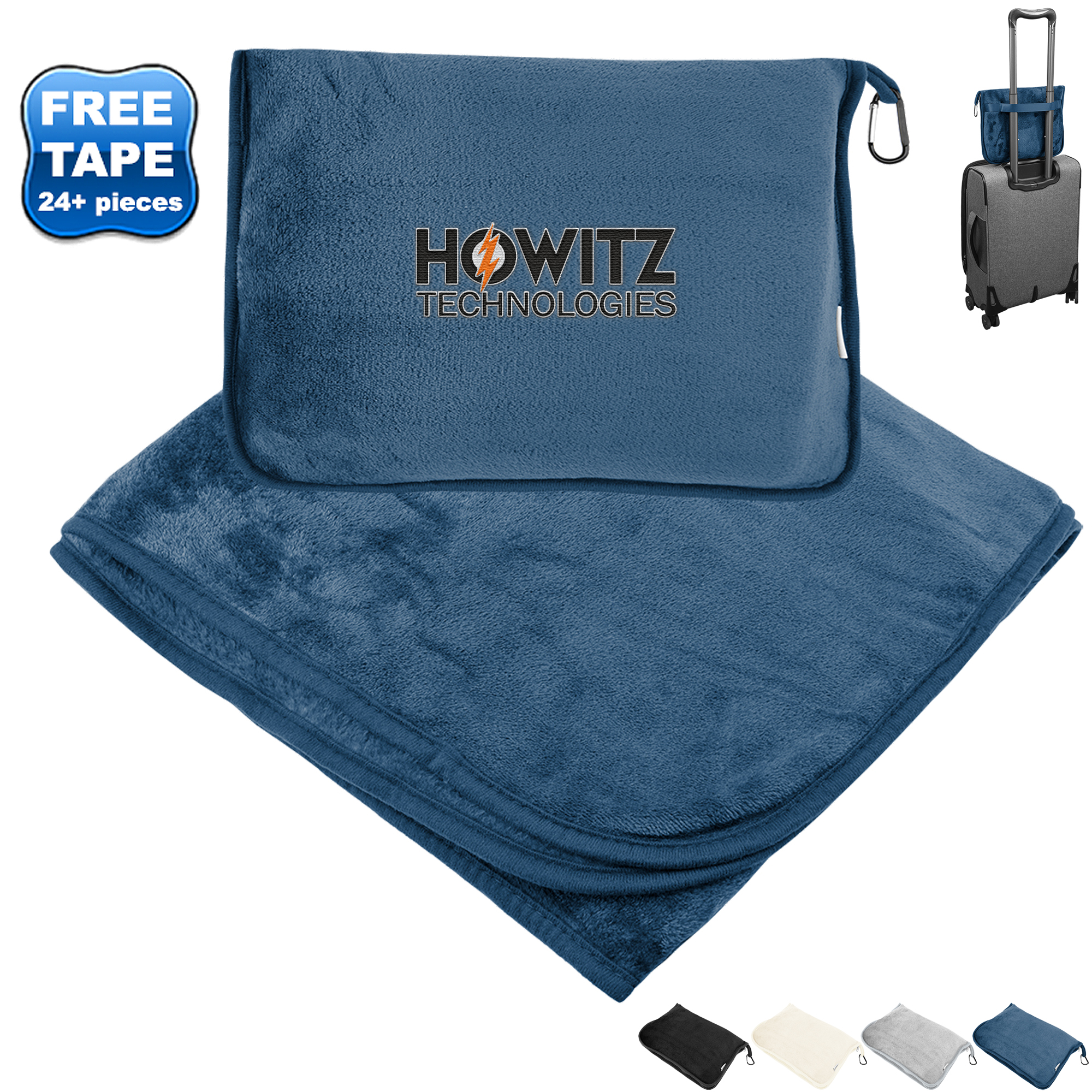 Product Photo 1 En Route rPET Travel Blanket w/ Trolley Pillow Pouch, 40" x 60"