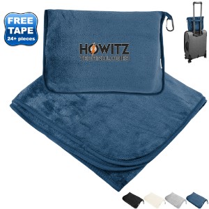 En Route rPET Travel Blanket w/ Trolley Pillow Pouch, 40" x 60" - HT7036