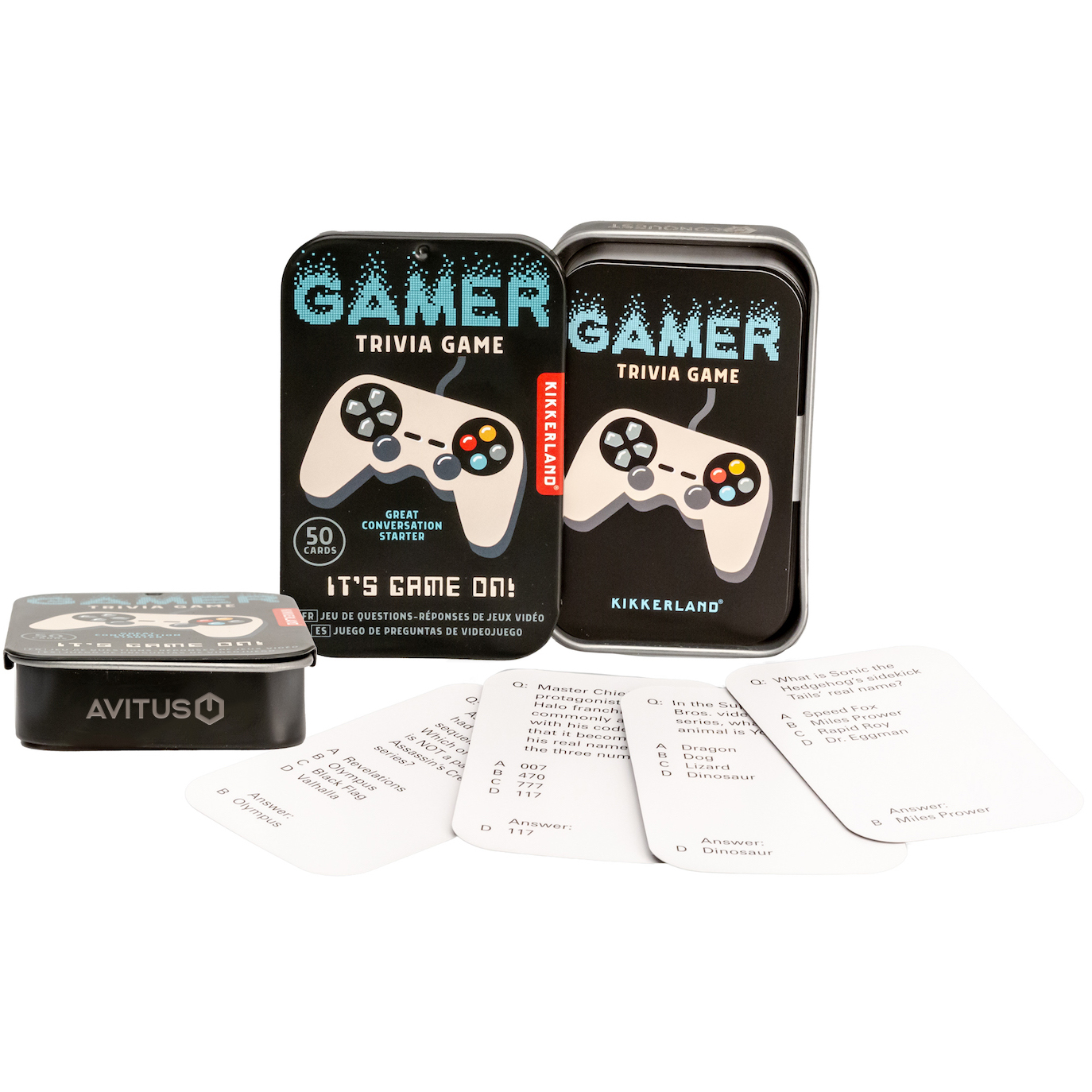 Product Photo 1 Kikkerland® Gamer Trivia Card Game in Tin