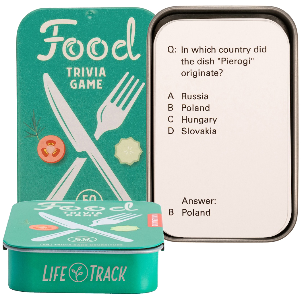 Product Photo 1 Kikkerland® Food Trivia Card Game in Tin