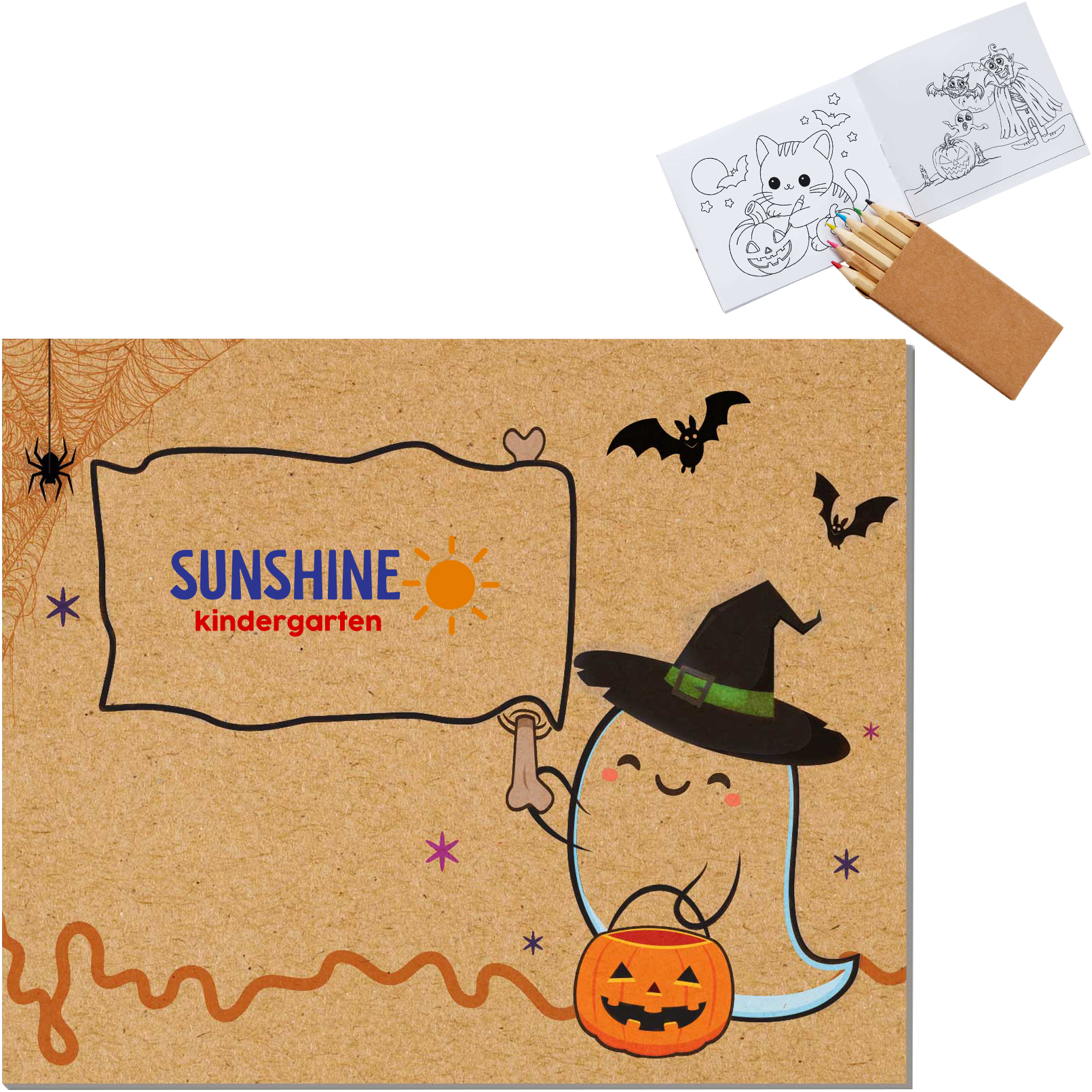 Product Photo 1 Halloween Kid's Coloring Book & 6 Color Pencil Set