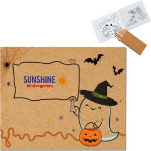 Halloween Kid's Coloring Book & 6 Color Pencil Set - JN1254
