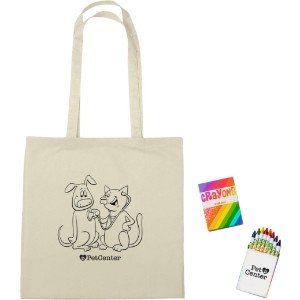 Canvas Coloring Tote Bag & Crayon Set - JN1253