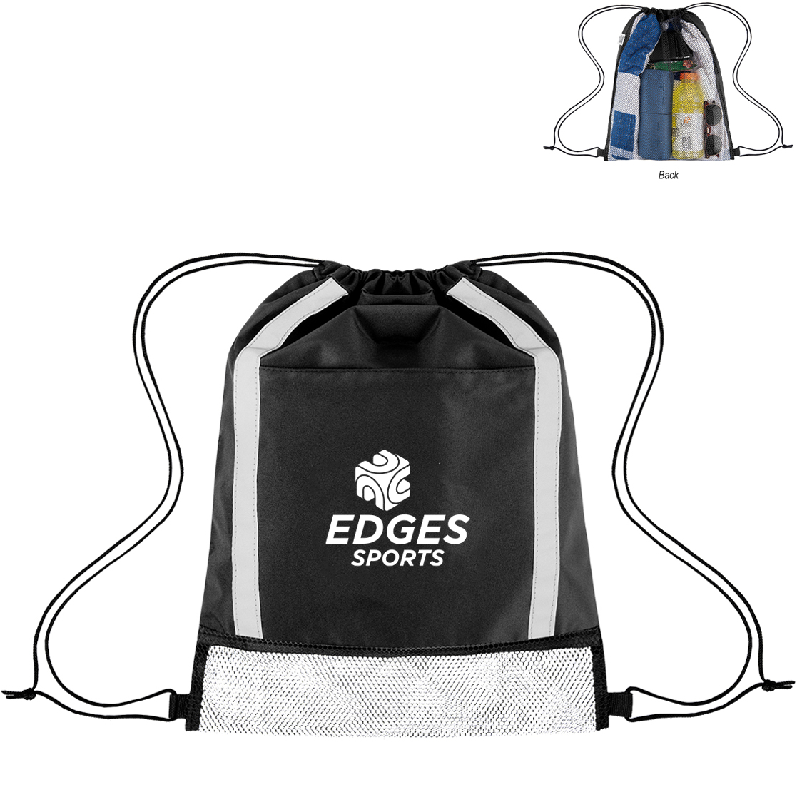 Product Photo 1 Game Time rPET Reflective Drawstring Bag