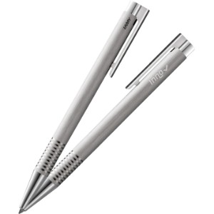 Lamy® Logo Brushed Stainless Steel Ballpoint Pen - ST9386