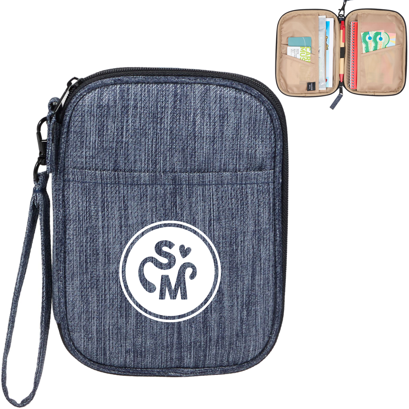 Product Photo 1 The Goods™ Navy Heather Recycled Travel Wallet