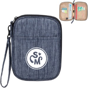 The Goods™ Navy Heather Recycled Travel Wallet - BT2521