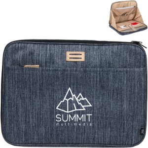 The Goods™ Navy Heather Recycled Mobile Office Laptop Case - BT2522