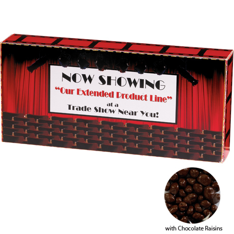 Product Photo 1 Chocolate Raisins Custom Movie Theater Candy Box, 3.7 oz.