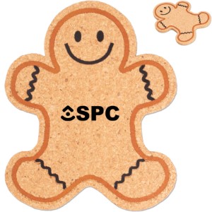 Gingerbread Man Cork Coaster - WO1795