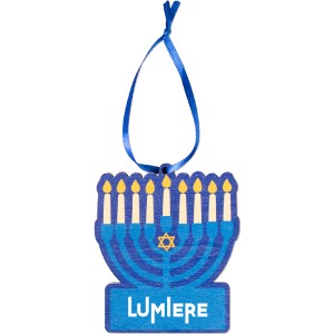 Wooden Menorah Ornament - WO1812