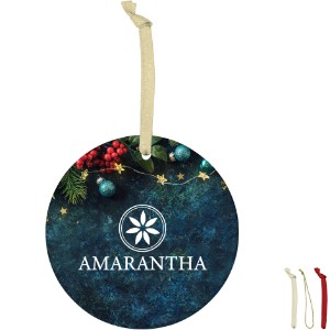 Round Ceramic Holiday Ornament - EM1509