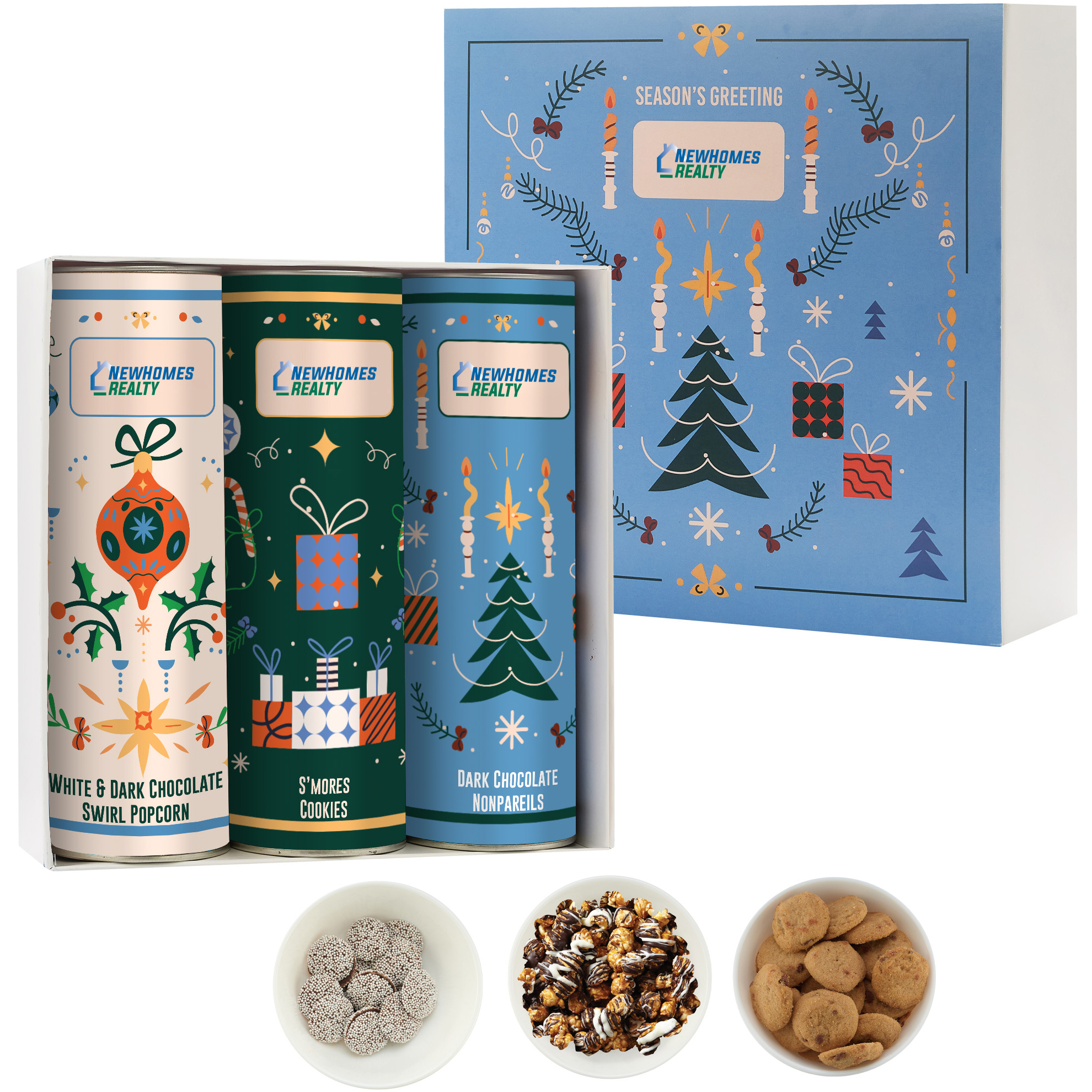 Product Photo 1 Crave Snack Collection, 3 Tubes - Nonpareils, Popcorn & S’mores Cookies