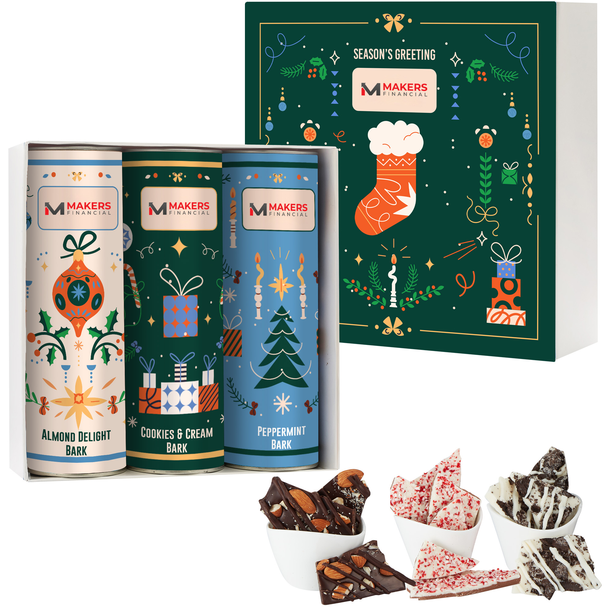 Product Photo 1 Crave Bark Collection, 3 Tubes - Peppermint, Almond, Cookies & Cream