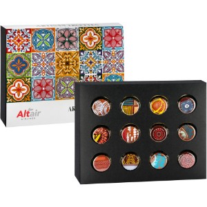 Artisan Truffle Box, 12 Pieces - Raspberry, Hazelnut, Amaretto, Caramel - MD9767