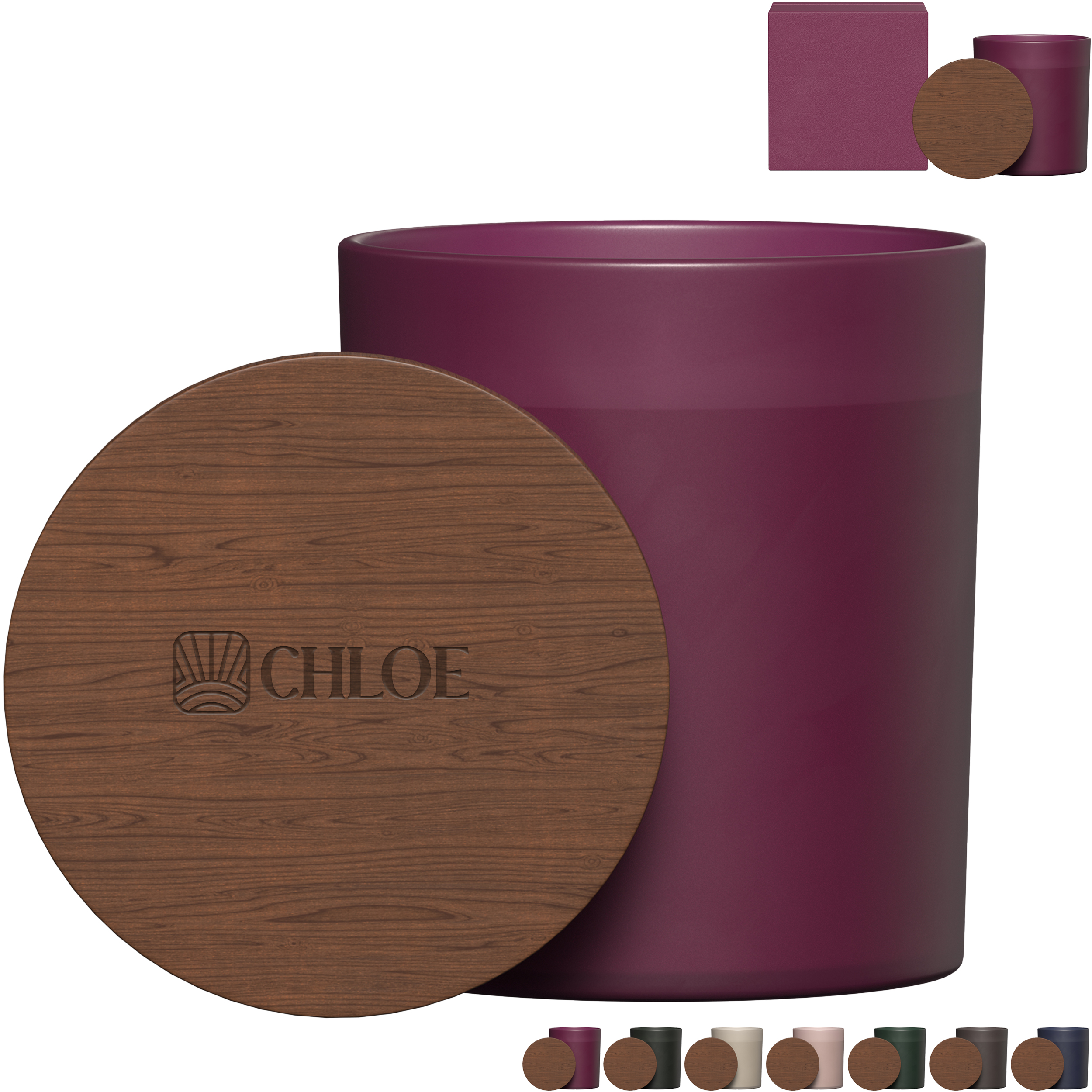 Product Photo 1 Summit Glass Candle w/ Acacia Wood Lid