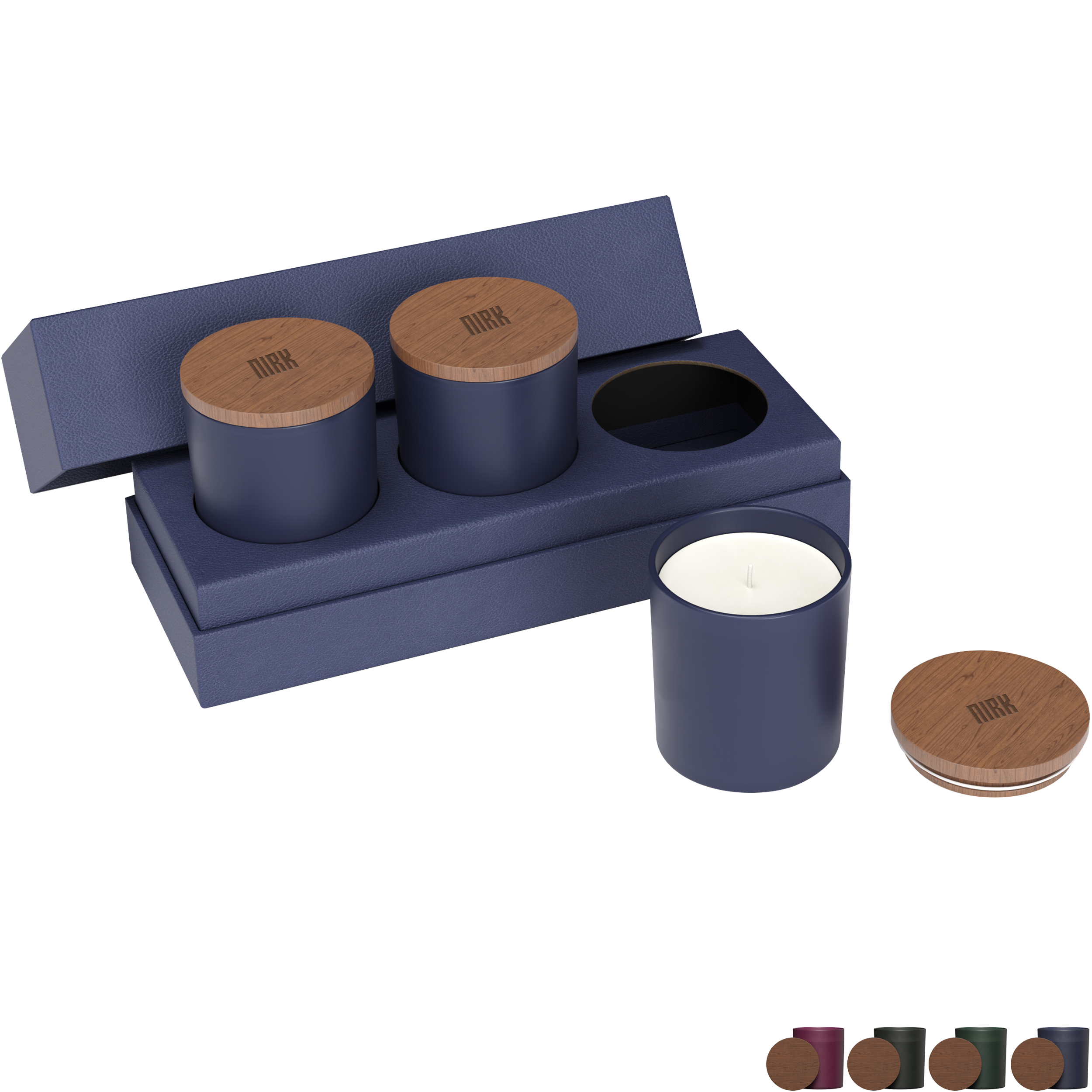 Product Photo 1 Vista Glass Candle 3-Pack Set w/ Acacia Wood Lids