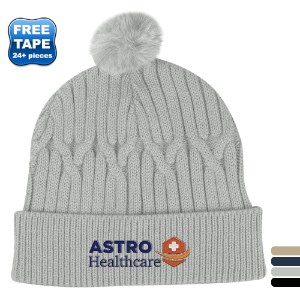 Courtney Cable Knit rPET Pom Beanie - HT7088