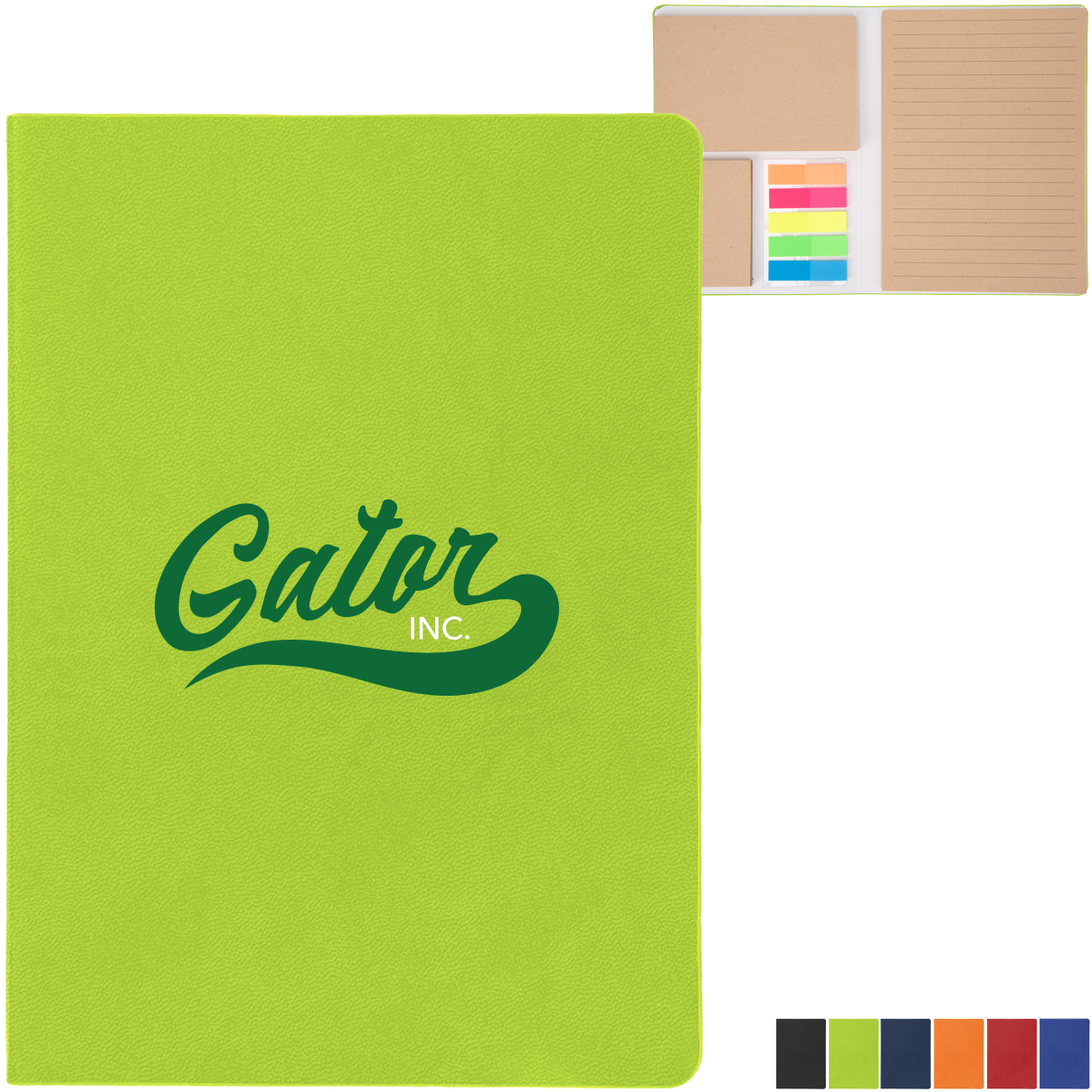 Product Photo 1 Theo Recycled PU Notebook w/ Kraft Paper & Sticky Notes