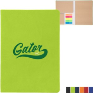 Theo Recycled PU Notebook w/ Kraft Paper & Sticky Notes - HT7062