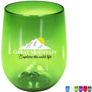 Shatterproof Plastic Full Color Stemless Wine Glass, 12oz. - AK6301