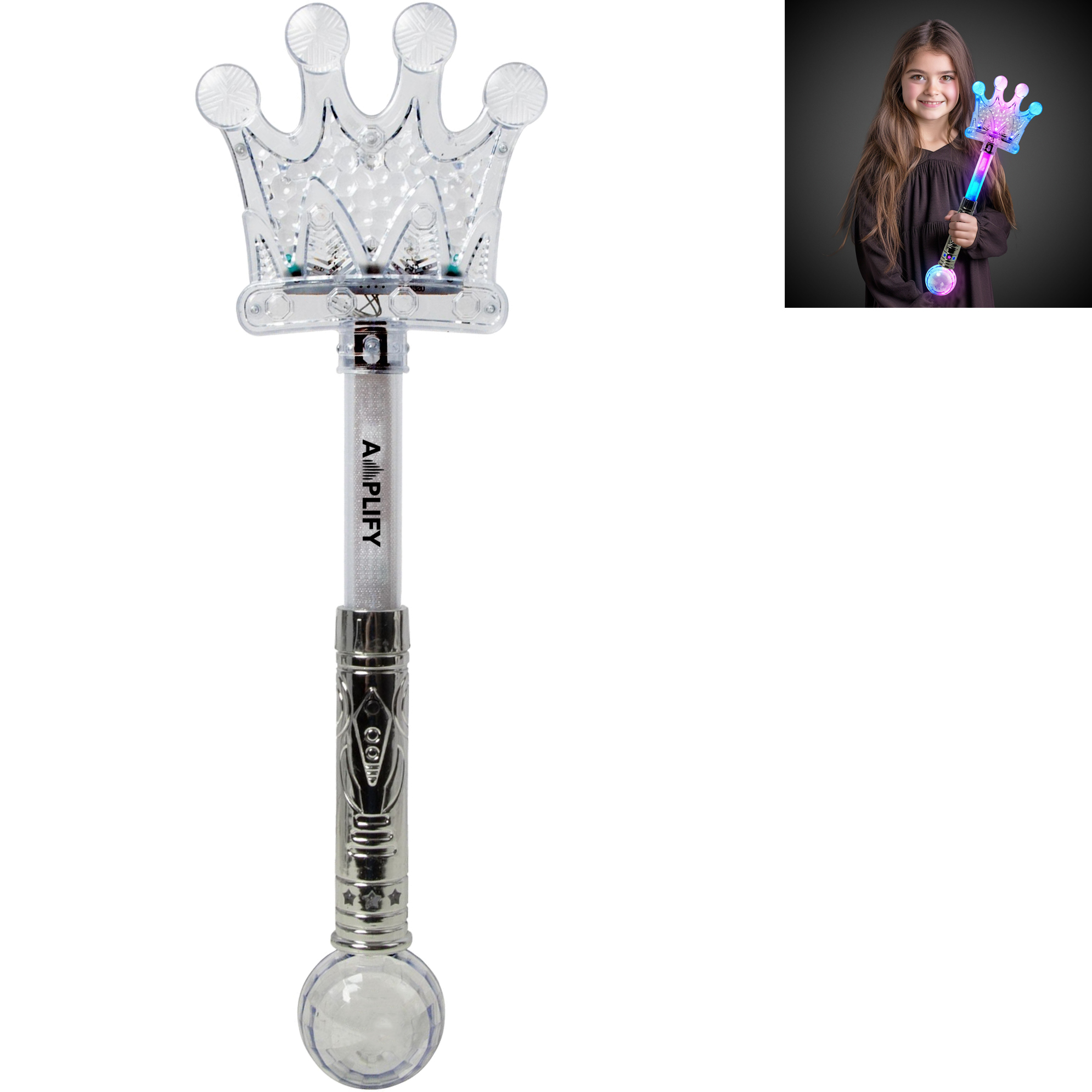 Product Photo 1 LED Silver Crown Wand