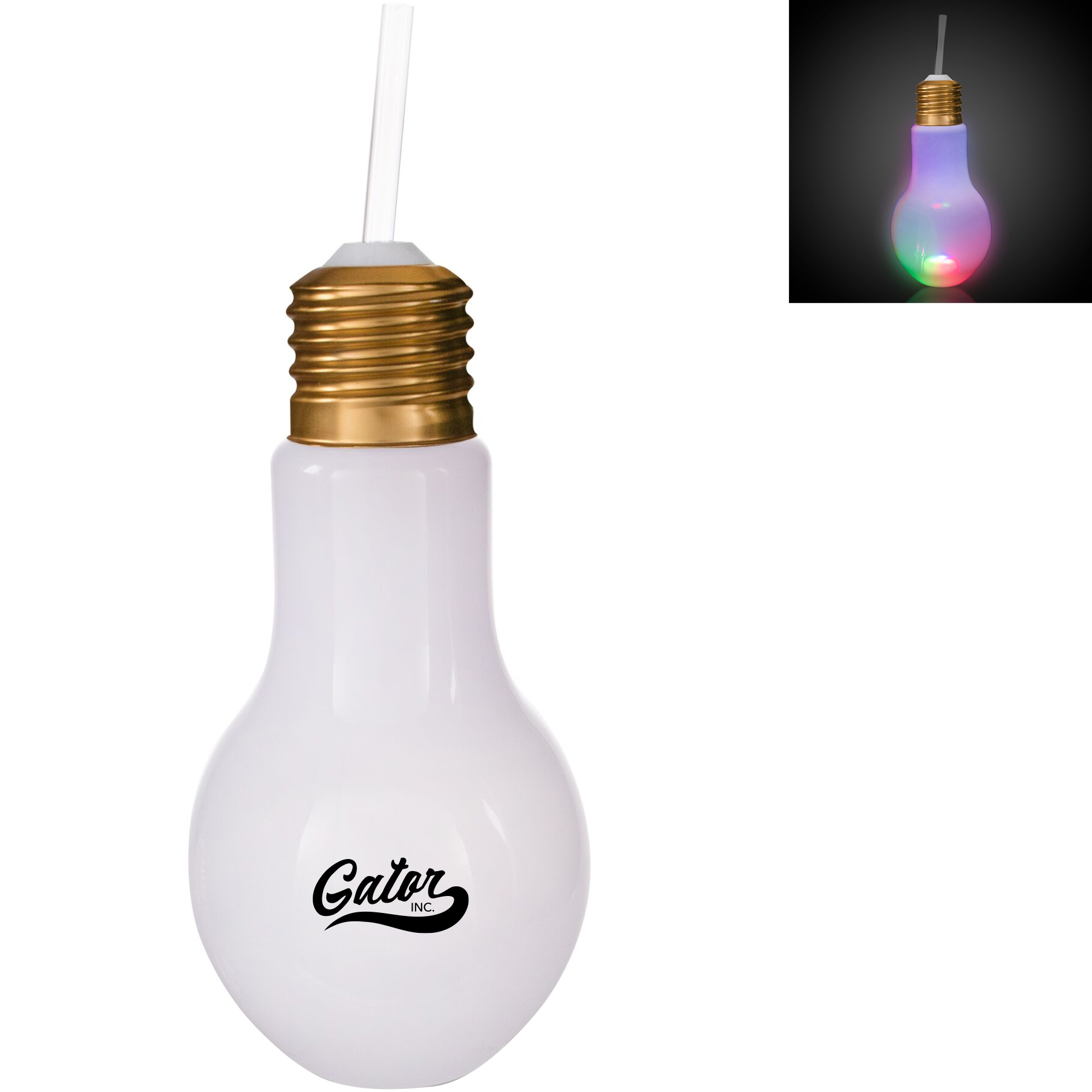 Product Photo 1 LED Light Bulb Cup w/ Straw, 16oz.