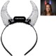 Light Up Crystal Devil Horns