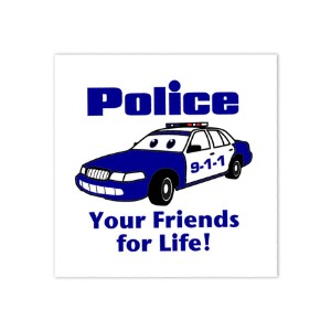 Police Your Friends For Life Temporary Tattoo, Stock - FS7050