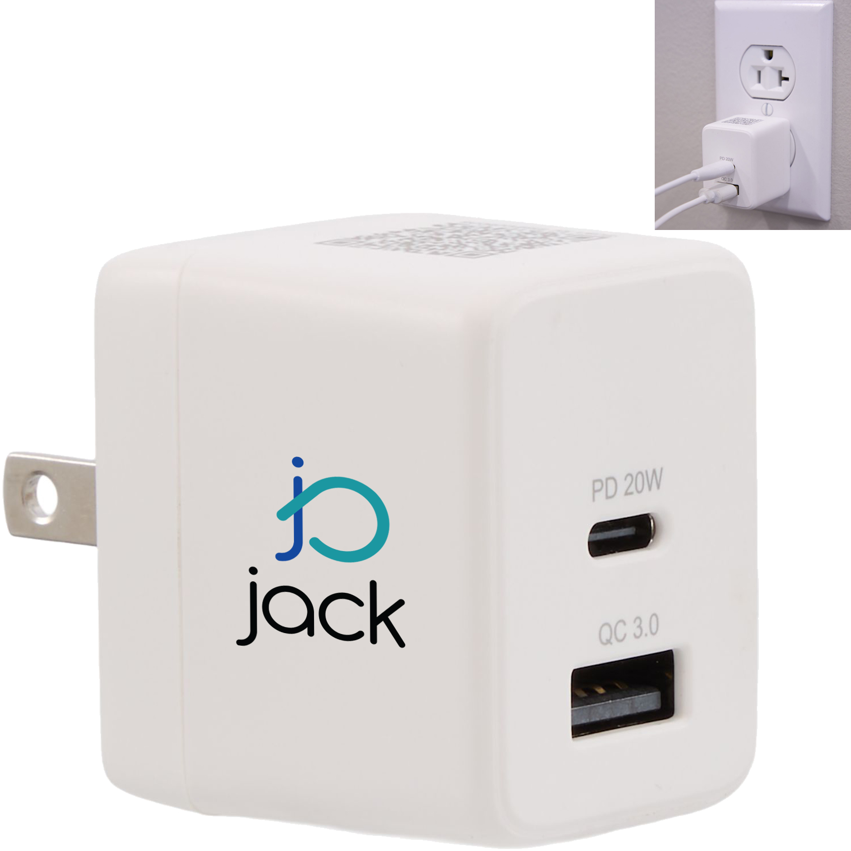 Product Photo 1 ETL Listed 20W Dual USB-A & C Wall Charger