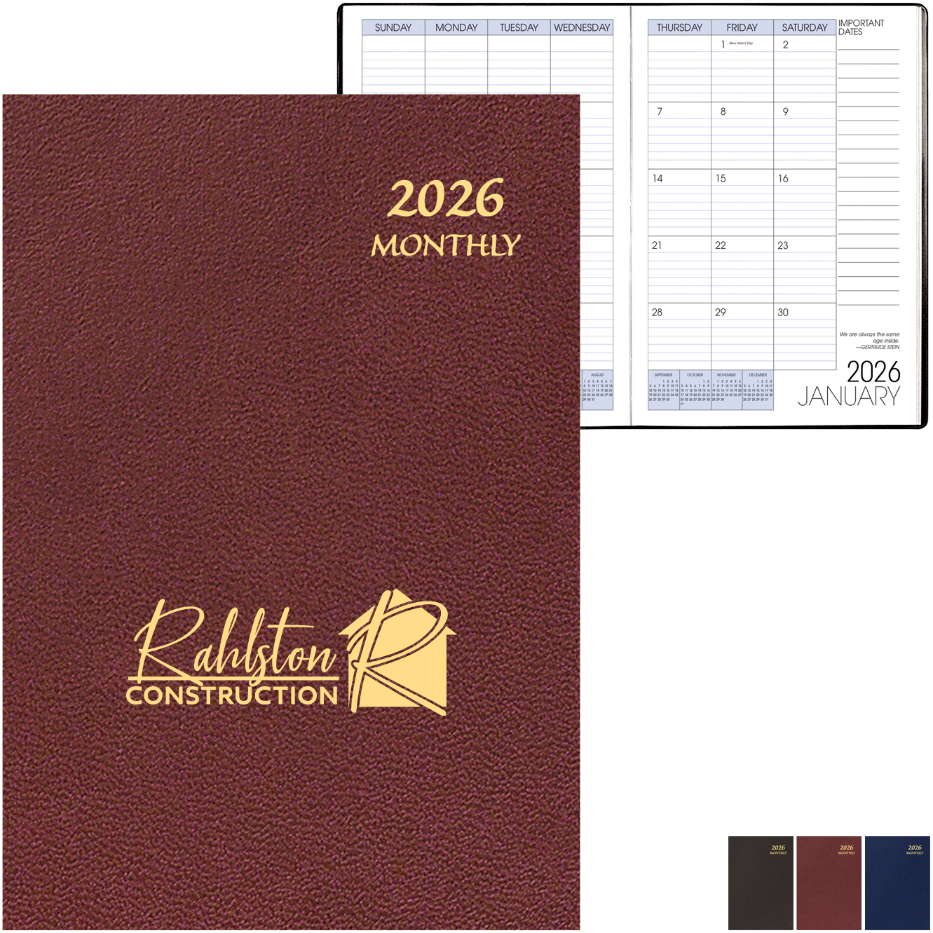 Product Photo 1 Skivertex Monthly Planner, Saddle Stitched, 7" x 10"