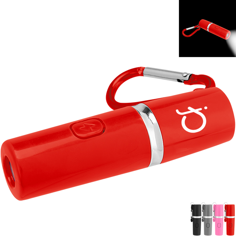 Product Photo 1 Rechargeable Portable Alarm & Flashlight w/ Carabiner Attachment
