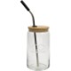 Can-shaped Glass w/ Bamboo Lid, 16 oz.