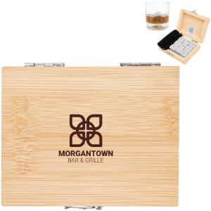 Whiskey Stone Ice Cubes in FSC® Bamboo Box - HT7195