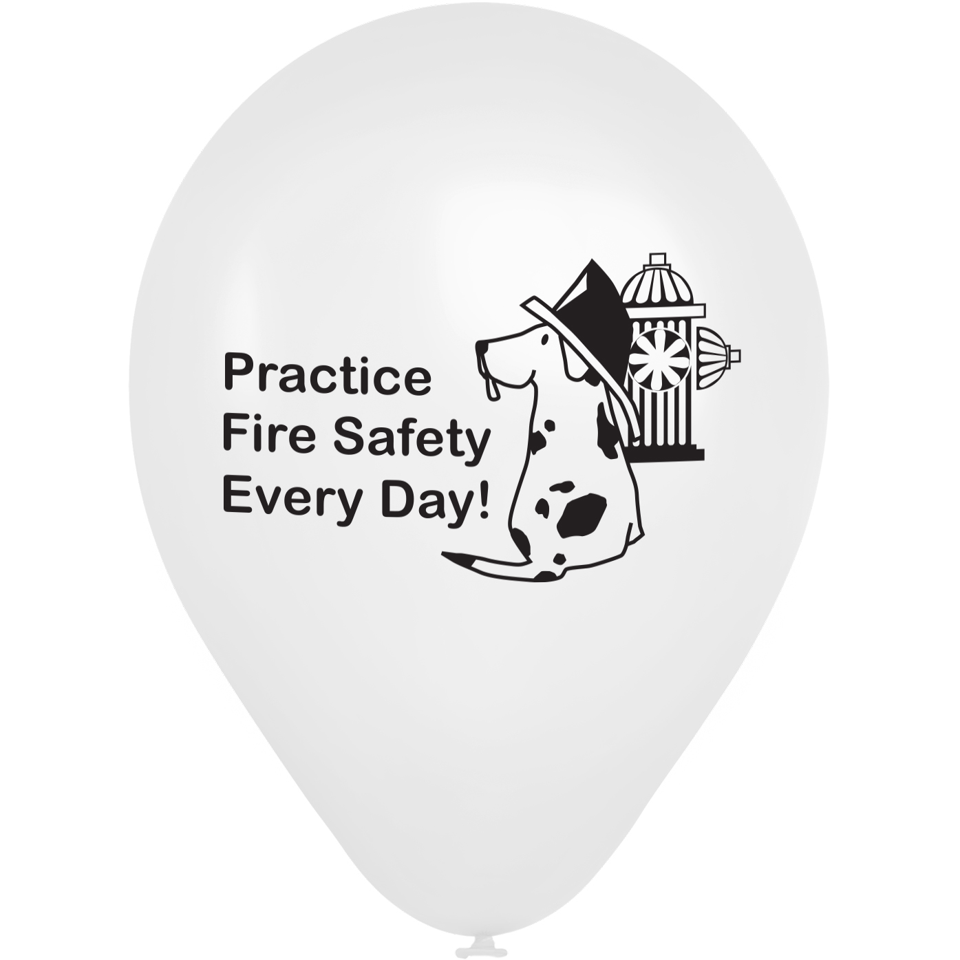 Product Photo 1 Practice Fire Safety Every Day Balloon, Stock - Closeout While Supplies Last