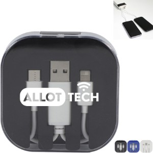 Tetra 4-in-1 Charging Cable w/ Recycled ABS Case & Built-In Phone Stand - AR2162