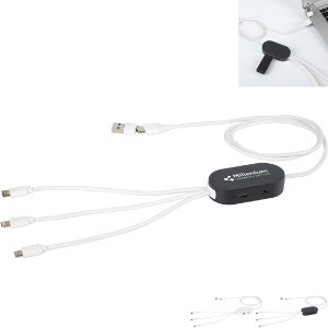 Triumph 3-in-1 Charging Cable w/ 4-Port USB Hub & Recycled Casing - AR2166