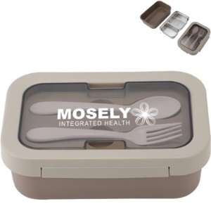 Bento Stainless Steel & PE Lunch Box w/ Utensils - AR2177