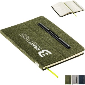 Boardroom Hard Cover Journal w/ Built-In Phone Stand & Pen, 8-1/4" x 5-3/4" - AR2212
