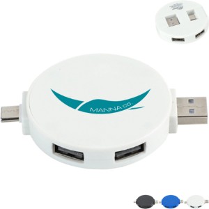 Quad 4-Port USB-C & USB-A Hub w/ Recycled ABS Case - AR2222