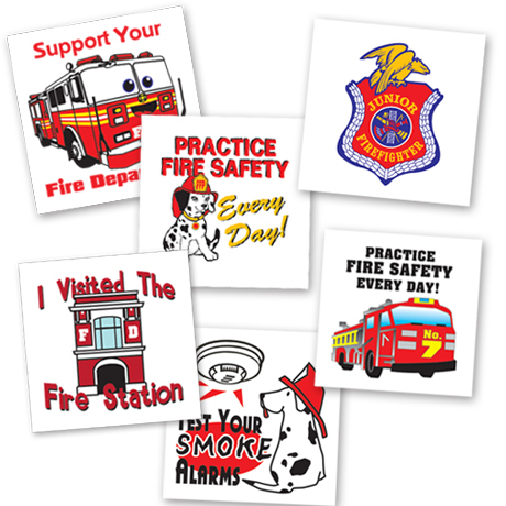 Product Photo 1 Fire Safety Assortment Temporary Tattoo, Stock