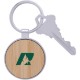 Bamboo & Metal Round Key Chain